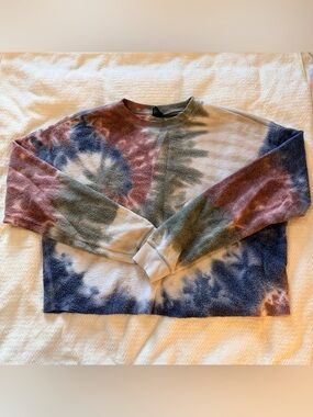 Tie-Dye Crewneck Inside Out Sweater